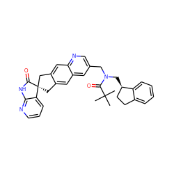 CC(C)(C)C(=O)N(Cc1cnc2cc3c(cc2c1)C[C@@]1(C3)C(=O)Nc2ncccc21)C[C@@H]1CCc2ccccc21 ZINC000064539328