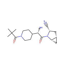 CC(C)(C)C(=O)N1CCC([C@H](N)C(=O)N2[C@H](C#N)C[C@@H]3C[C@@H]32)CC1 ZINC000095590640