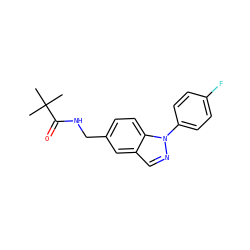 CC(C)(C)C(=O)NCc1ccc2c(cnn2-c2ccc(F)cc2)c1 ZINC000043077915