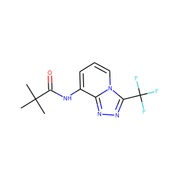 CC(C)(C)C(=O)Nc1cccn2c(C(F)(F)F)nnc12 ZINC000001397980