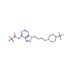 CC(C)(C)C(=O)Nc1ncnc2c1cnn2CCCCN1CCC(C(C)(C)C)CC1 ZINC000145093080