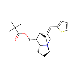 CC(C)(C)C(=O)OC[C@@H]1[C@H]2C[C@H]3CC[C@H]1N3C/C2=C\c1cccs1 ZINC000253638543