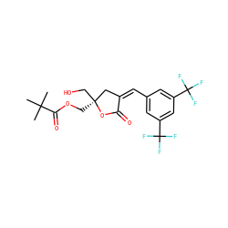 CC(C)(C)C(=O)OC[C@]1(CO)C/C(=C/c2cc(C(F)(F)F)cc(C(F)(F)F)c2)C(=O)O1 ZINC000045495706