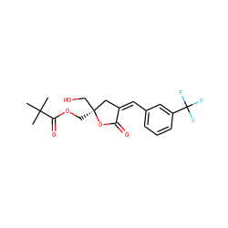CC(C)(C)C(=O)OC[C@]1(CO)C/C(=C/c2cccc(C(F)(F)F)c2)C(=O)O1 ZINC000045495702