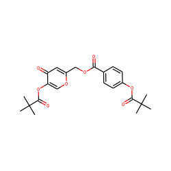 CC(C)(C)C(=O)Oc1ccc(C(=O)OCc2cc(=O)c(OC(=O)C(C)(C)C)co2)cc1 ZINC000026003083
