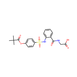 CC(C)(C)C(=O)Oc1ccc(S(=O)(=O)Nc2ccccc2C(=O)NCC(=O)O)cc1 ZINC000021298097