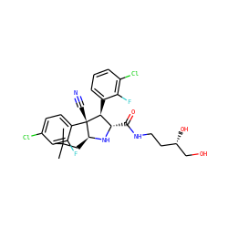 CC(C)(C)C[C@@H]1N[C@@H](C(=O)NCC[C@H](O)CO)[C@H](c2cccc(Cl)c2F)[C@@]1(C#N)c1ccc(Cl)cc1F ZINC000096273114