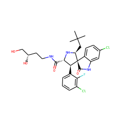 CC(C)(C)C[C@@H]1N[C@@H](C(=O)NCC[C@H](O)CO)[C@H](c2cccc(Cl)c2F)[C@]12C(=O)Nc1cc(Cl)ccc12 ZINC000096272618