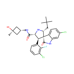 CC(C)(C)C[C@H]1N[C@@H](C(=O)N[C@H]2C[C@](C)(O)C2)[C@H](c2cccc(Cl)c2F)[C@@]12C(=O)Nc1cc(Cl)ccc12 ZINC000169701396