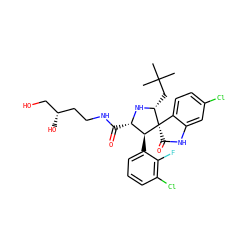 CC(C)(C)C[C@H]1N[C@@H](C(=O)NCC[C@H](O)CO)[C@H](c2cccc(Cl)c2F)[C@@]12C(=O)Nc1cc(Cl)ccc12 ZINC000049722662