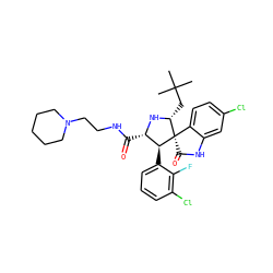 CC(C)(C)C[C@H]1N[C@@H](C(=O)NCCN2CCCCC2)[C@H](c2cccc(Cl)c2F)[C@@]12C(=O)Nc1cc(Cl)ccc12 ZINC000036184587