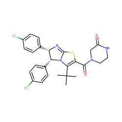 CC(C)(C)C1=C(C(=O)N2CCNC(=O)C2)SC2=N[C@@H](c3ccc(Cl)cc3)[C@@H](c3ccc(Cl)cc3)N21 ZINC000095573629