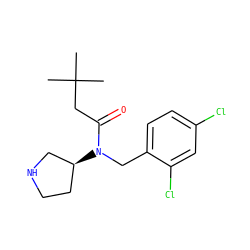 CC(C)(C)CC(=O)N(Cc1ccc(Cl)cc1Cl)[C@H]1CCNC1 ZINC000038208422