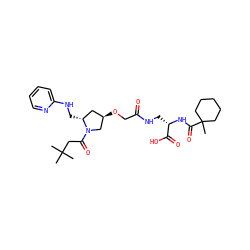CC(C)(C)CC(=O)N1C[C@H](OCC(=O)NC[C@H](NC(=O)C2(C)CCCCC2)C(=O)O)C[C@H]1CNc1ccccn1 ZINC000028710116
