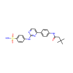 CC(C)(C)CC(=O)Nc1ccc(-c2ccnc(Nc3ccc(S(N)(=O)=O)cc3)n2)cc1 ZINC000049035500