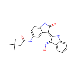 CC(C)(C)CC(=O)Nc1ccc2c(c1)/C(=C1/Nc3ccccc3/C1=N\O)C(=O)N2 ZINC000653853914