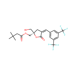 CC(C)(C)CC(=O)OC[C@]1(CO)C/C(=C/c2cc(C(F)(F)F)cc(C(F)(F)F)c2)C(=O)O1 ZINC000040380661