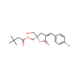 CC(C)(C)CC(=O)OC[C@]1(CO)C/C(=C/c2ccc(Br)cc2)C(=O)O1 ZINC000040835836