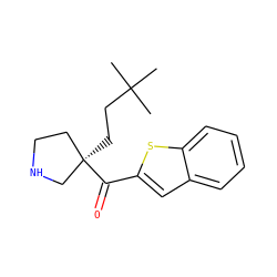 CC(C)(C)CC[C@@]1(C(=O)c2cc3ccccc3s2)CCNC1 ZINC000058591502