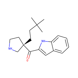 CC(C)(C)CC[C@]1(C(=O)c2cc3ccccc3[nH]2)CCNC1 ZINC000058582486