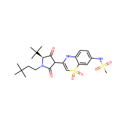 CC(C)(C)CCN1C(=O)C(C2=CS(=O)(=O)c3cc(NS(C)(=O)=O)ccc3N2)C(=O)[C@@H]1C(C)(C)C ZINC000101294410