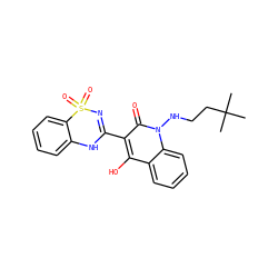 CC(C)(C)CCNn1c(=O)c(C2=NS(=O)(=O)c3ccccc3N2)c(O)c2ccccc21 ZINC000101007014