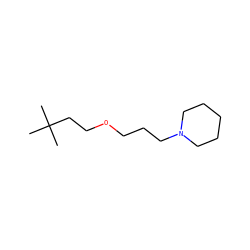 CC(C)(C)CCOCCCN1CCCCC1 ZINC000013491003
