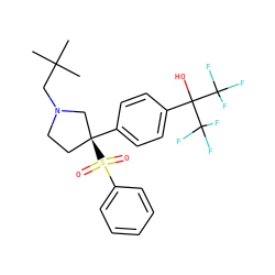 CC(C)(C)CN1CC[C@](c2ccc(C(O)(C(F)(F)F)C(F)(F)F)cc2)(S(=O)(=O)c2ccccc2)C1 ZINC001772596262