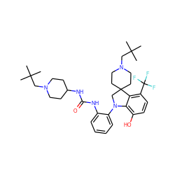 CC(C)(C)CN1CCC(NC(=O)Nc2ccccc2N2CC3(CCN(CC(C)(C)C)CC3)c3c(C(F)(F)F)ccc(O)c32)CC1 ZINC001772629604