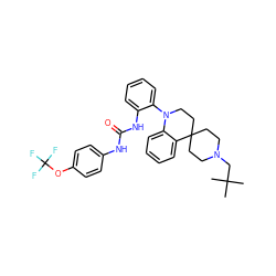 CC(C)(C)CN1CCC2(CC1)CCN(c1ccccc1NC(=O)Nc1ccc(OC(F)(F)F)cc1)c1ccccc12 ZINC000103226394