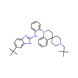 CC(C)(C)CN1CCC2(CC1)CCN(c1ccccc1Nc1nc3ccc(C(C)(C)C)cc3[nH]1)c1ccccc12 ZINC000116555898