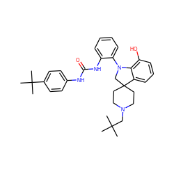 CC(C)(C)CN1CCC2(CC1)CN(c1ccccc1NC(=O)Nc1ccc(C(C)(C)C)cc1)c1c(O)cccc12 ZINC000208046563