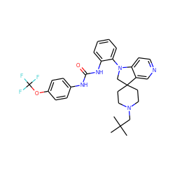 CC(C)(C)CN1CCC2(CC1)CN(c1ccccc1NC(=O)Nc1ccc(OC(F)(F)F)cc1)c1ccncc12 ZINC000103226390
