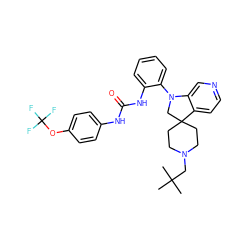 CC(C)(C)CN1CCC2(CC1)CN(c1ccccc1NC(=O)Nc1ccc(OC(F)(F)F)cc1)c1cnccc12 ZINC000103226386