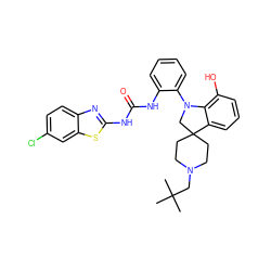 CC(C)(C)CN1CCC2(CC1)CN(c1ccccc1NC(=O)Nc1nc3ccc(Cl)cc3s1)c1c(O)cccc12 ZINC001772611131