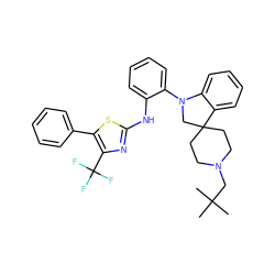CC(C)(C)CN1CCC2(CC1)CN(c1ccccc1Nc1nc(C(F)(F)F)c(-c3ccccc3)s1)c1ccccc12 ZINC000116553110