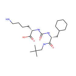 CC(C)(C)CNC(=O)[C@@H](CC1CCCCC1)NC(=O)N[C@@H](CCCCN)C(=O)O ZINC000146701898