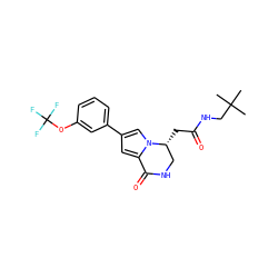 CC(C)(C)CNC(=O)C[C@@H]1CNC(=O)c2cc(-c3cccc(OC(F)(F)F)c3)cn21 ZINC000169331598