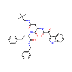 CC(C)(C)CNC(=O)C[C@H](NC(=O)C(=O)c1c[nH]c2ccccc12)C(=O)N[C@@H](CCc1ccccc1)C(=O)NCc1ccccc1 ZINC000169326859
