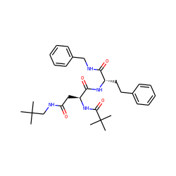 CC(C)(C)CNC(=O)C[C@H](NC(=O)C(C)(C)C)C(=O)N[C@@H](CCc1ccccc1)C(=O)NCc1ccccc1 ZINC000169326848