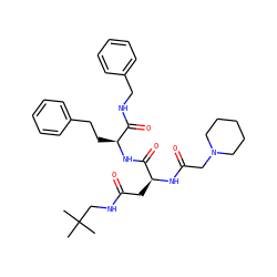 CC(C)(C)CNC(=O)C[C@H](NC(=O)CN1CCCCC1)C(=O)N[C@@H](CCc1ccccc1)C(=O)NCc1ccccc1 ZINC000169326850
