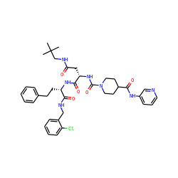 CC(C)(C)CNC(=O)C[C@H](NC(=O)N1CCC(C(=O)Nc2cccnc2)CC1)C(=O)N[C@@H](CCc1ccccc1)C(=O)NCc1ccccc1Cl ZINC001772575538