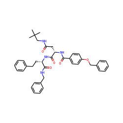 CC(C)(C)CNC(=O)C[C@H](NC(=O)c1ccc(OCc2ccccc2)cc1)C(=O)N[C@@H](CCc1ccccc1)C(=O)NCc1ccccc1 ZINC000169326857