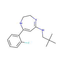 CC(C)(C)CNC1=NCCNC(c2ccccc2F)=C1 ZINC000101099173