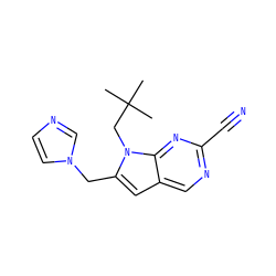 CC(C)(C)Cn1c(Cn2ccnc2)cc2cnc(C#N)nc21 ZINC000028958245