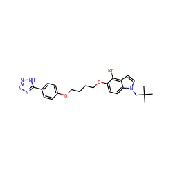 CC(C)(C)Cn1ccc2c(Br)c(OCCCCOc3ccc(-c4nnn[nH]4)cc3)ccc21 ZINC000028462262