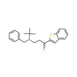 CC(C)(C)N(CCC(=O)c1cc2ccccc2s1)Cc1ccccc1 ZINC000045355993