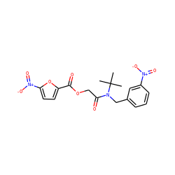 CC(C)(C)N(Cc1cccc([N+](=O)[O-])c1)C(=O)COC(=O)c1ccc([N+](=O)[O-])o1 ZINC000066252020