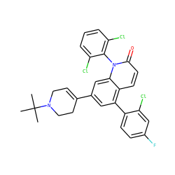 CC(C)(C)N1CC=C(c2cc(-c3ccc(F)cc3Cl)c3ccc(=O)n(-c4c(Cl)cccc4Cl)c3c2)CC1 ZINC000028565430