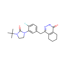 CC(C)(C)N1CCN(c2cc(Cc3n[nH]c(=O)c4c3CCCC4)ccc2F)C1=O ZINC000139790461